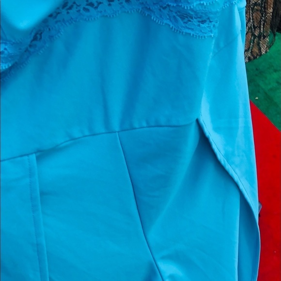 Bongo size X-Large aqua jumpsuit adjustable straps faux wrap slit leg v-neck - Picture 11 of 16